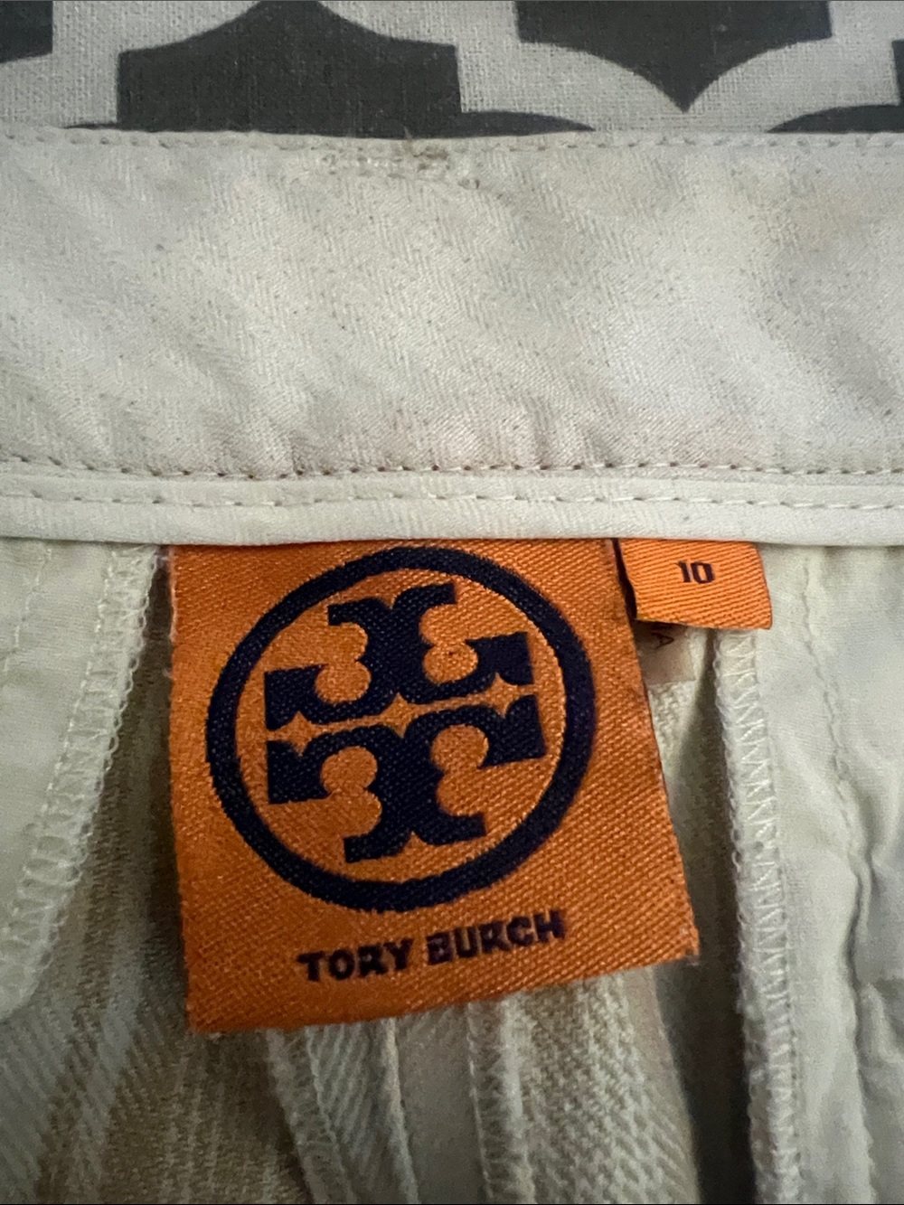 Tory Burch Striped Beige & Cream Crop Pants - Picture 12 of 13